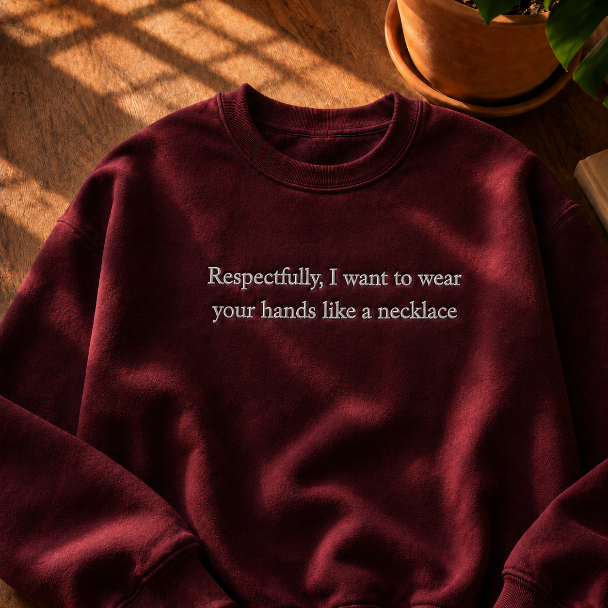 Wear Your Hands Like A Necklace Embroidered Hoodie