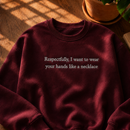 Wear Your Hands Like A Necklace Embroidered Hoodie