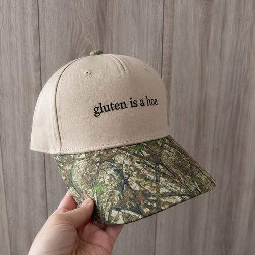 Gluten Is A Hoe Embroidered Floral Hat
