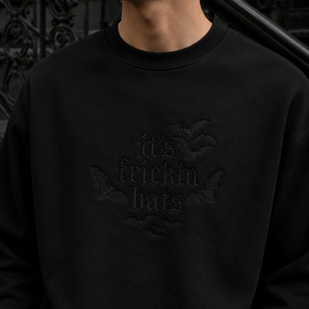 It's Frickin' Bat Embroidered Sweatshirt