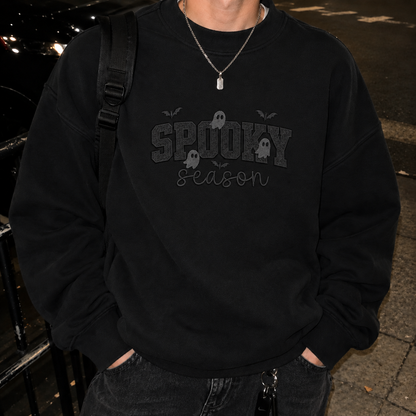 Dark Spooky Season Embroidered Hoodie