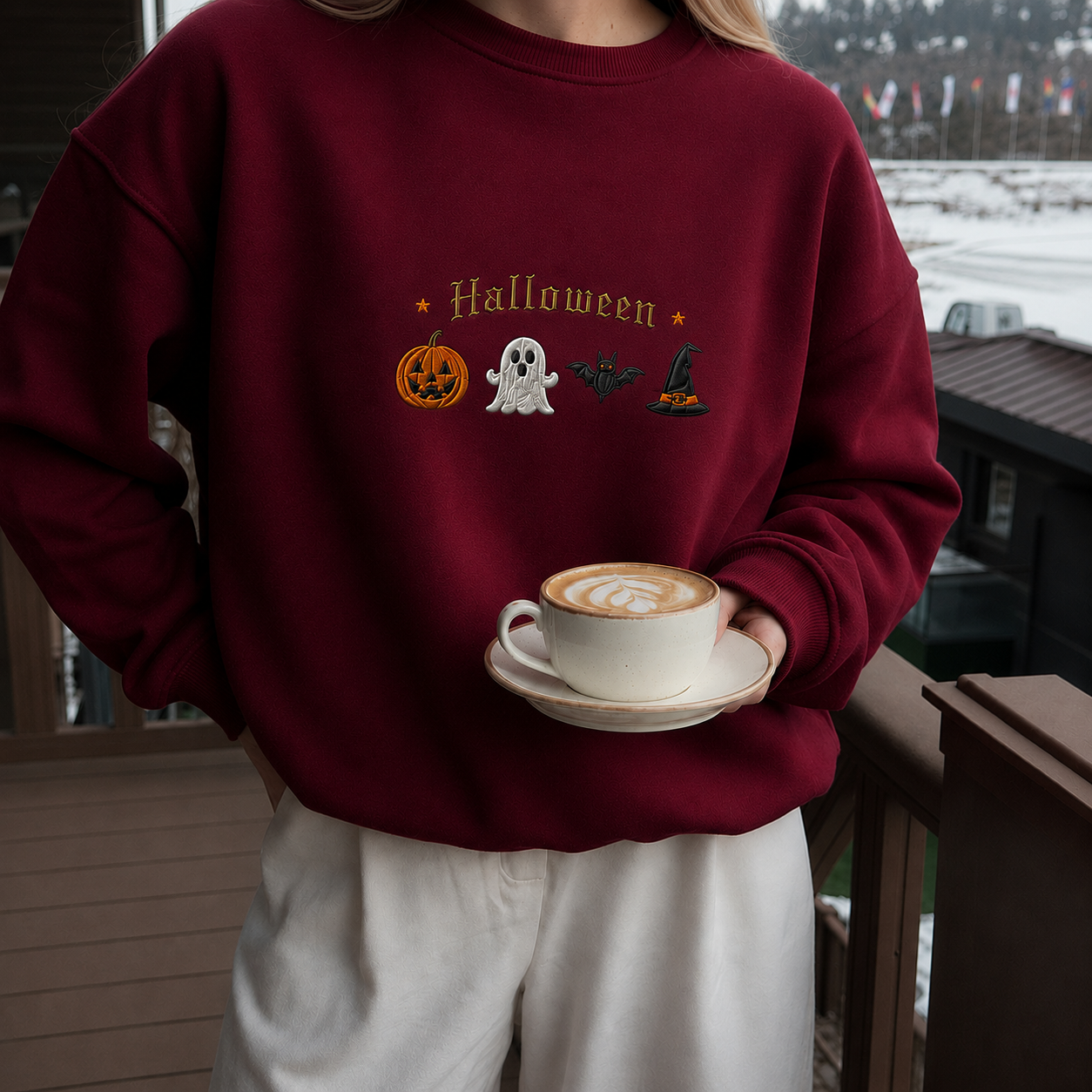 Halloween Season Embroidered Sweatshirt