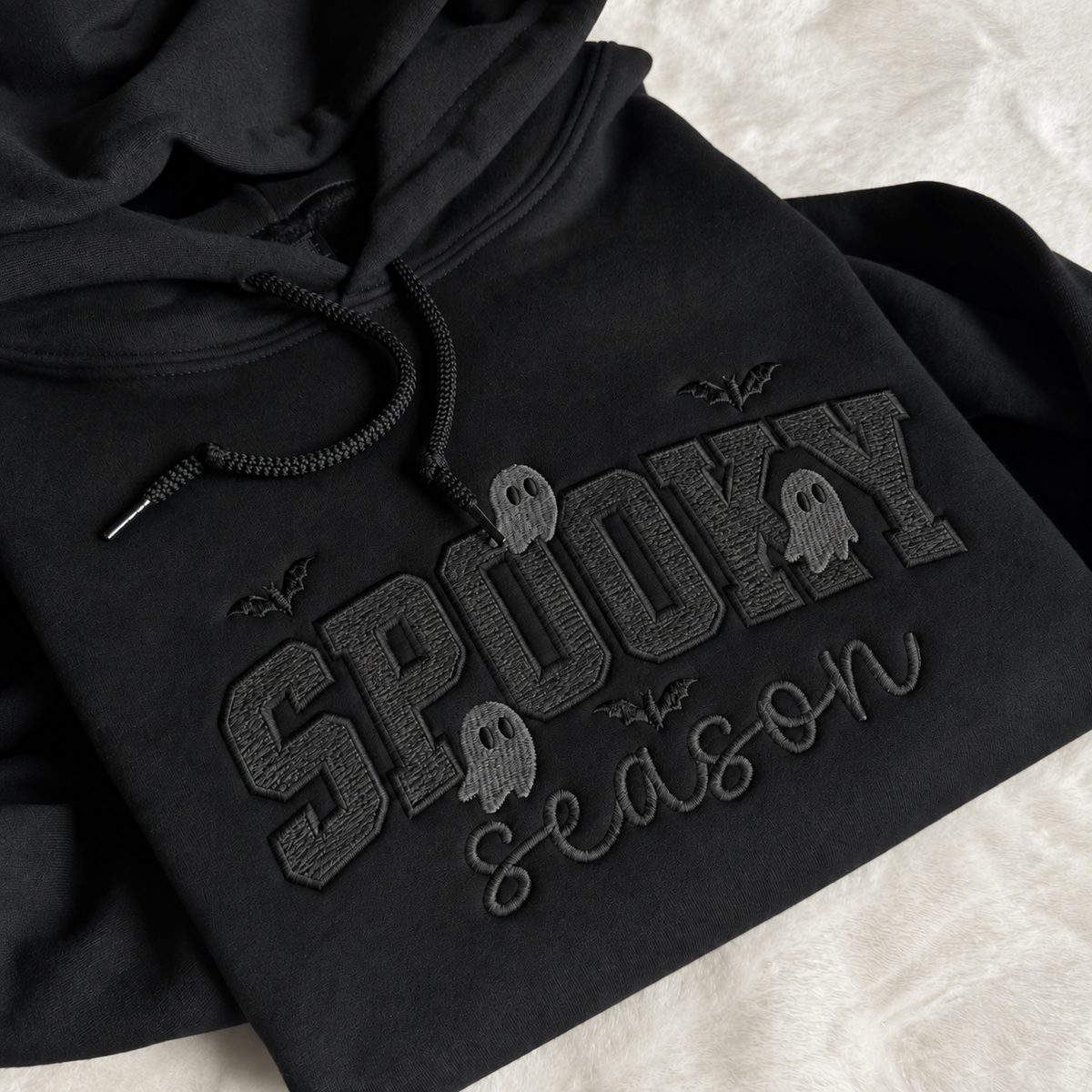 Dark Spooky Season Embroidered Hoodie