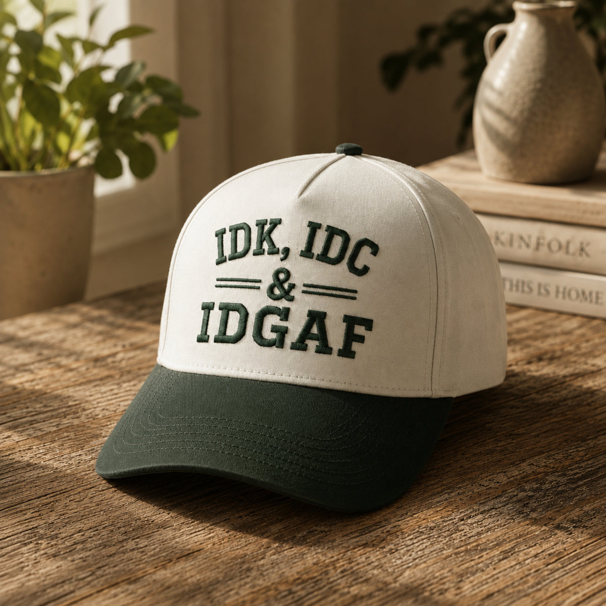 IDK IDC And IDGAF Embroidered Baseball Hat
