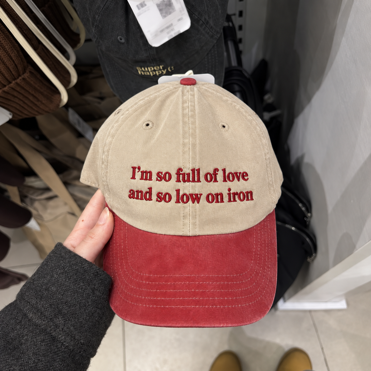 I'm So Full of Love and So Low on Iron Embroidered Baseball Hat