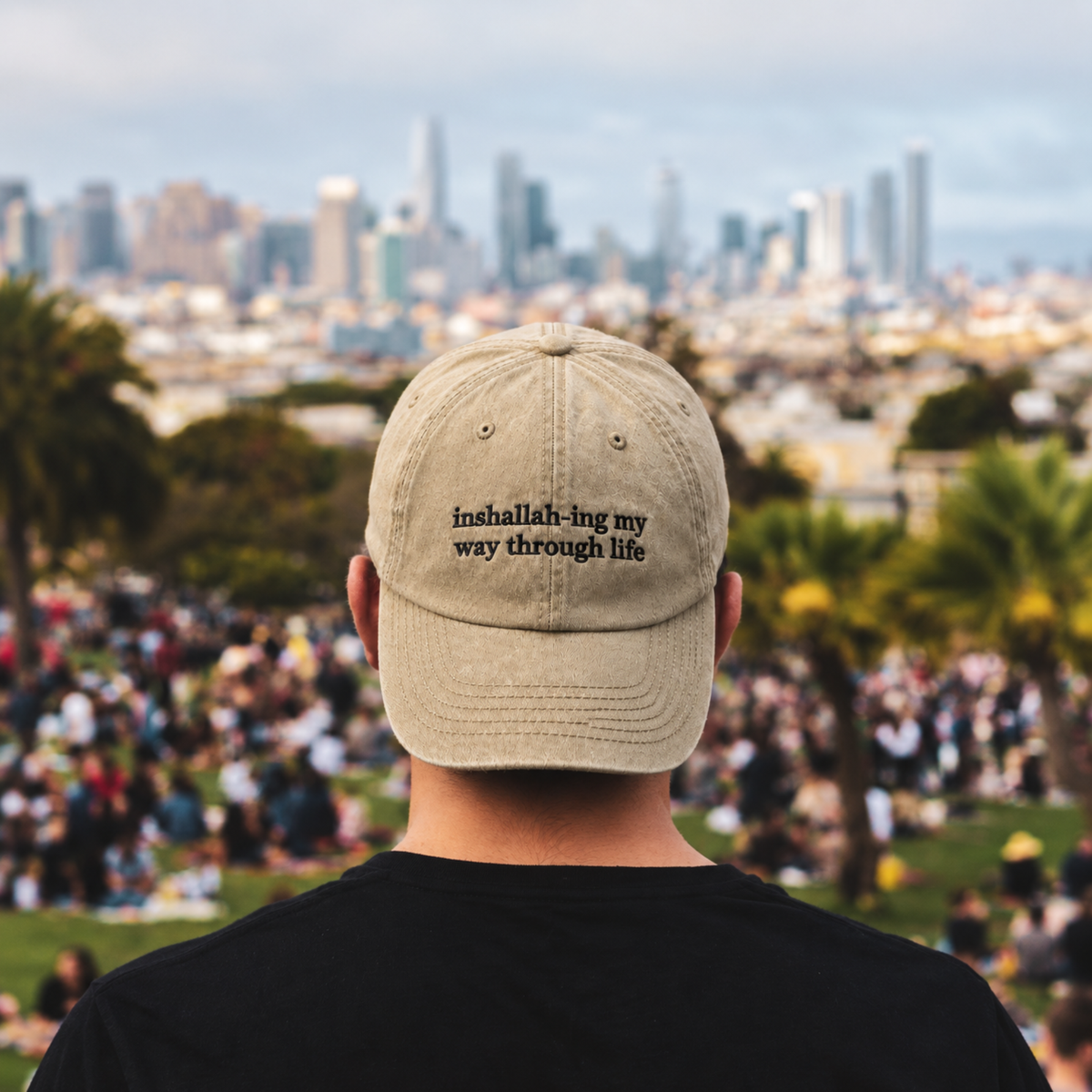 Inshallah-ing My Way Through Life Embroidered Washed Cap