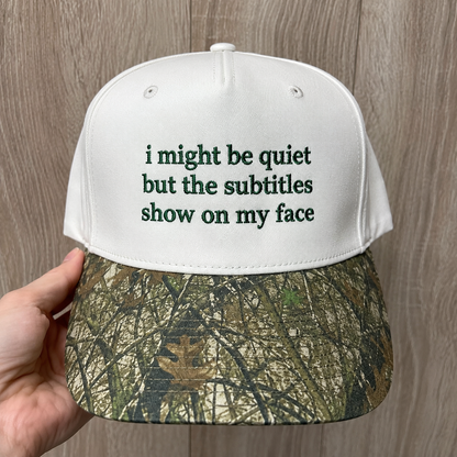 The Subtitles Show On My Face Embroidered Floral Hat