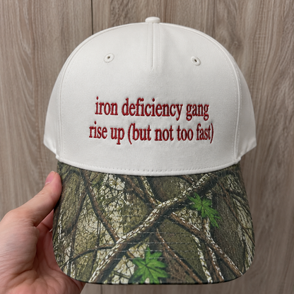Iron Deficiency Gang Rise Up Embroidered Floral Hat