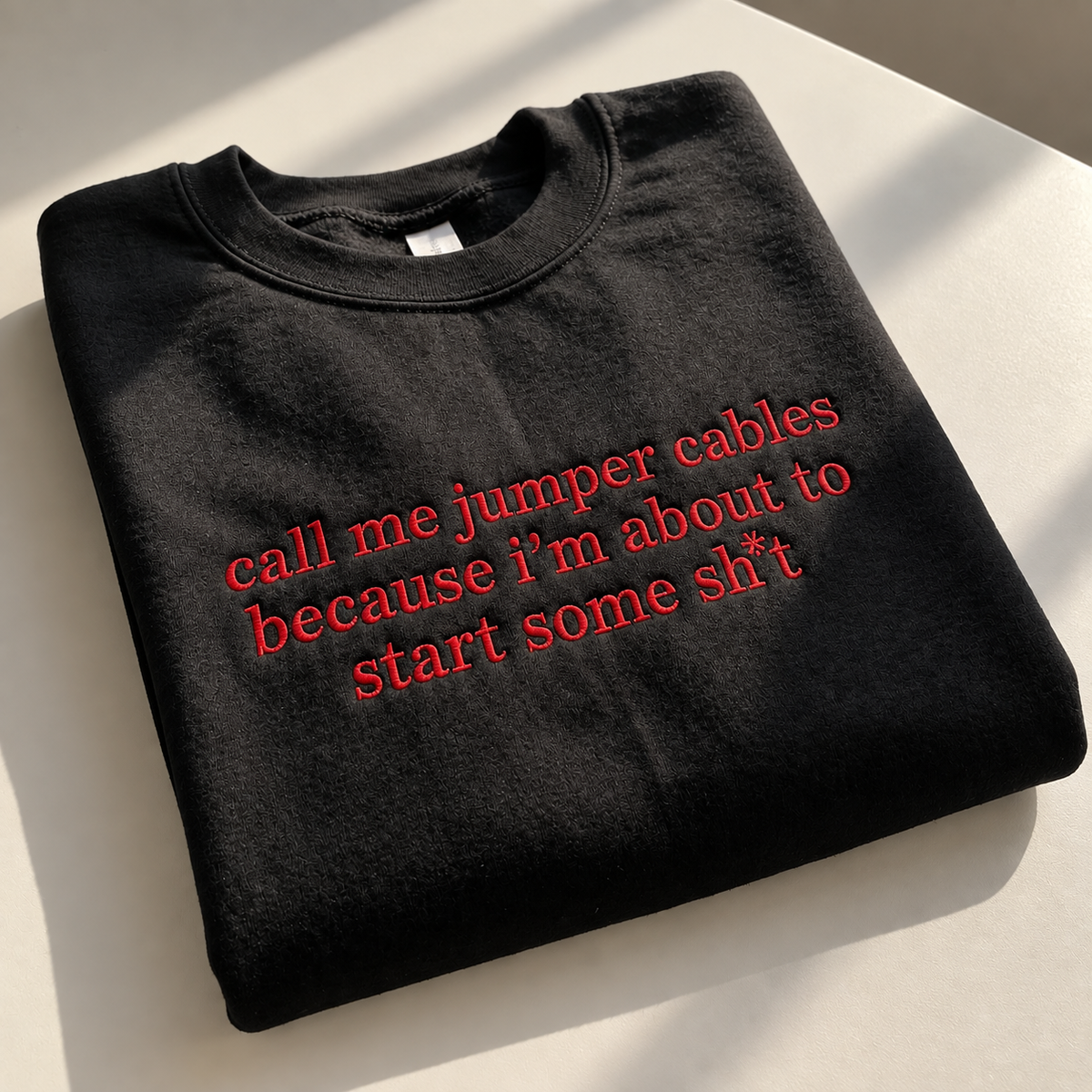 Call Me Jumper Cables Embroidered Sweatshirt
