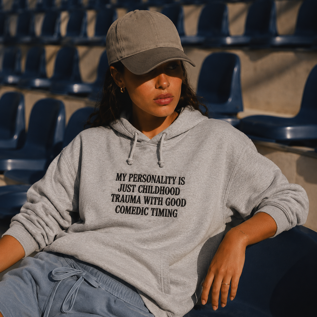 Just Childhood Trauma Embroidered Hoodie