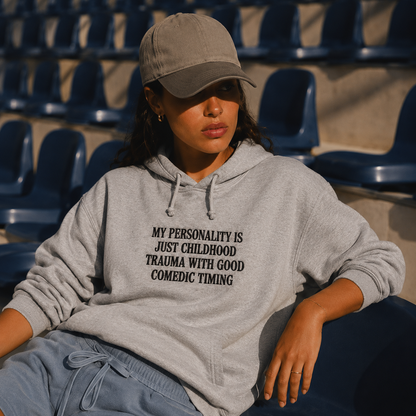 Just Childhood Trauma Embroidered Hoodie