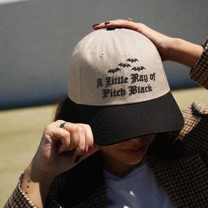 A Little Ray Of Pitch Black Embroidered Baseball Hat