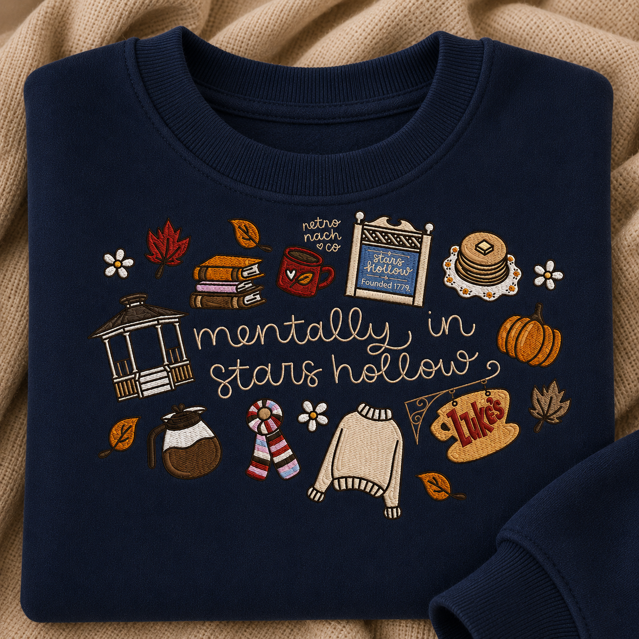 Mentally In Stars Hollow Embroidered Sweatshirt