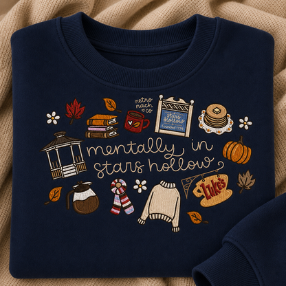 Mentally In Stars Hollow Embroidered Sweatshirt