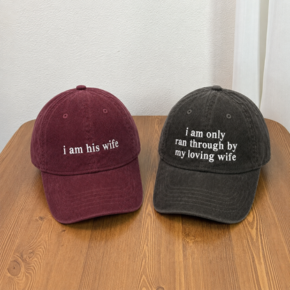 Matching Married Couple Embroidered Washed Caps