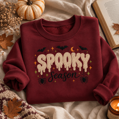 Spooky Spider Season Embroidered Sweatshirt