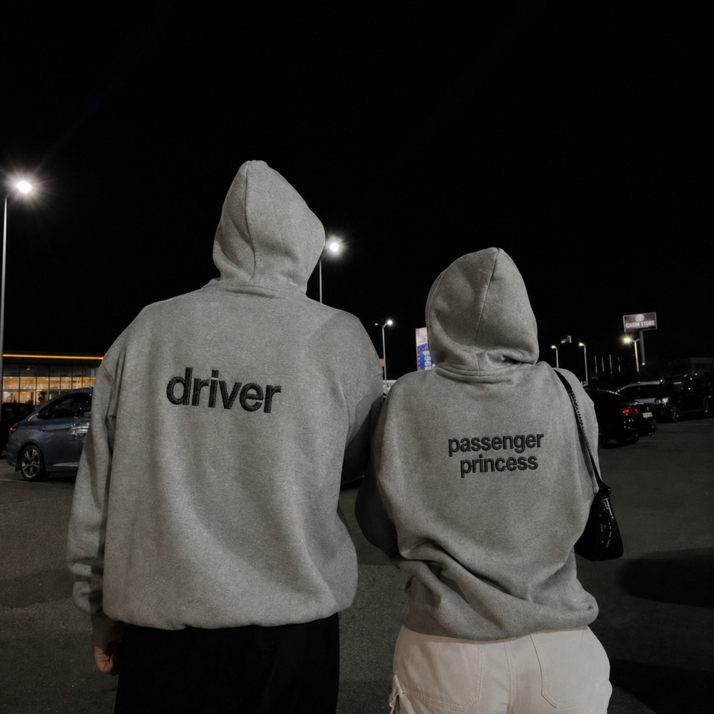 Driver And Passenger Princess Matching Embroidered Hoodie