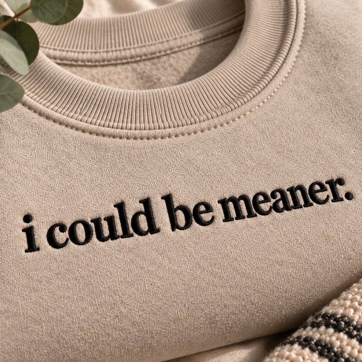 Could Be Meaner Embroidered Sweatshirt