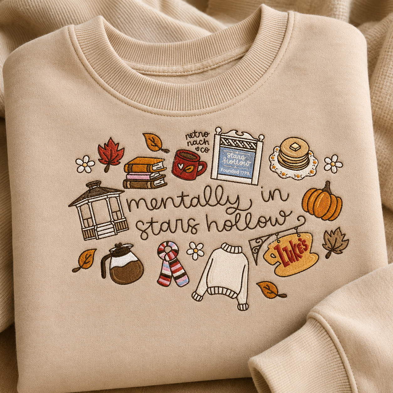 Mentally In Stars Hollow Embroidered Sweatshirt