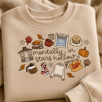 Mentally In Stars Hollow Embroidered Sweatshirt