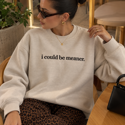 Could Be Meaner Embroidered Sweatshirt