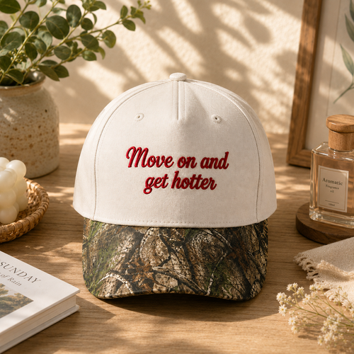 Move On And Get Hotter Embroidered Floral Hat