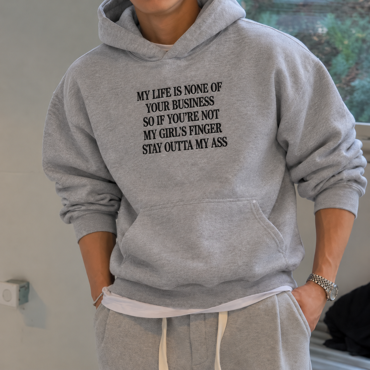 My Life Is None of Your Business Embroidered Sweatshirt
