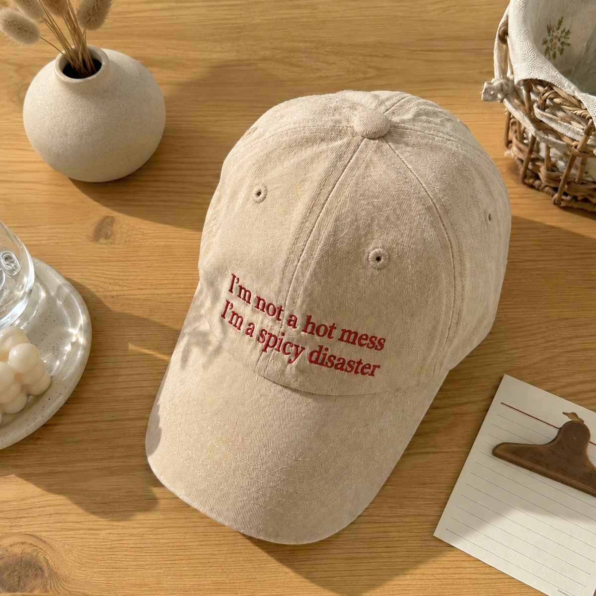 Not A Hot Mess Embroidered Washed Cap
