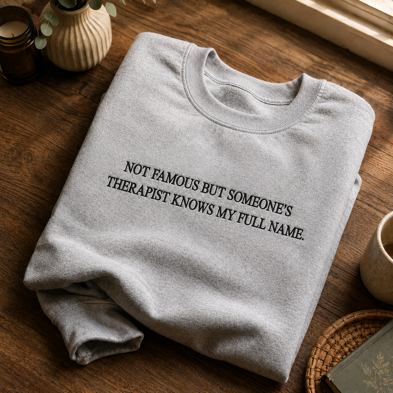 Someone's Therapist Know My Full Name Embroidered Sweatshirt