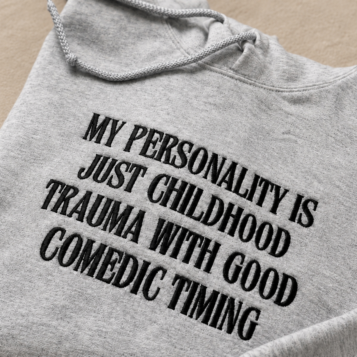 Just Childhood Trauma Embroidered Hoodie