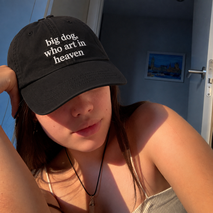 Big Dog Who Art in Heaven Embroidered Baseball Hat