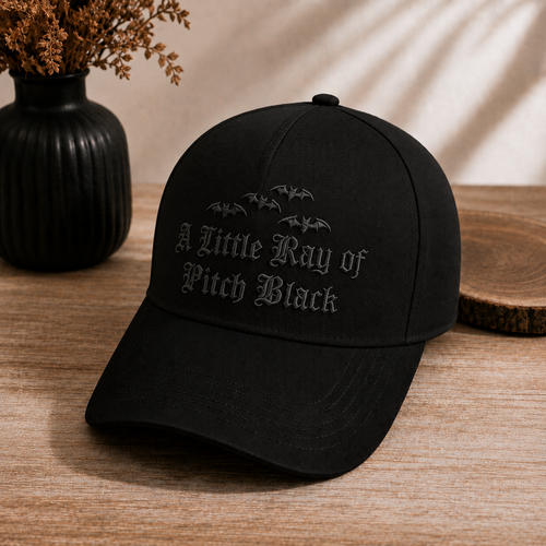 A Little Ray Of Pitch Black Embroidered Baseball Hat