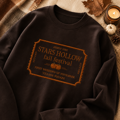 Ticket Fall Festival Stars Hollow Embroidered Sweatshirt