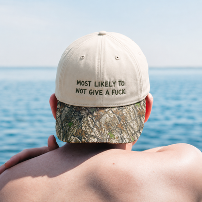 Most Likely To Not Give A Fuck Embroidered Floral Hat
