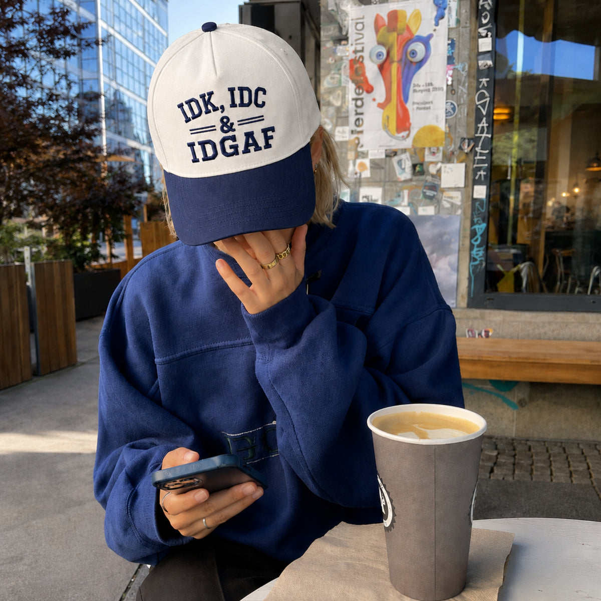 IDK IDC And IDGAF Embroidered Baseball Hat