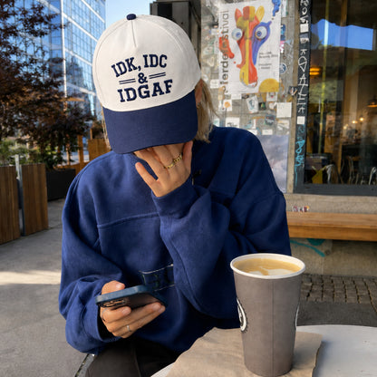 IDK IDC And IDGAF Embroidered Baseball Hat