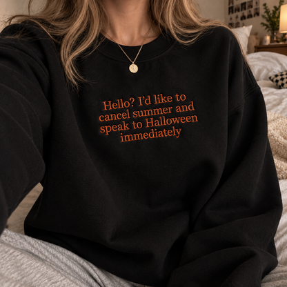 Speak To Halloween Immediately Embroidered Sweatshirt