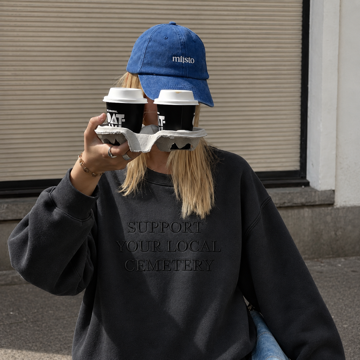 Support Your Local Cemetery Embroidered Sweatshirt