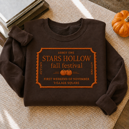 Ticket Fall Festival Stars Hollow Embroidered Sweatshirt