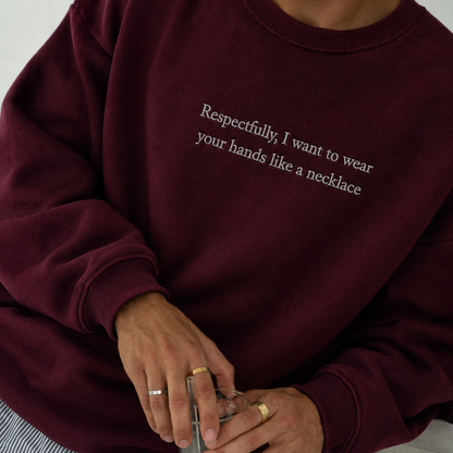 Wear Your Hands Like A Necklace Embroidered Hoodie