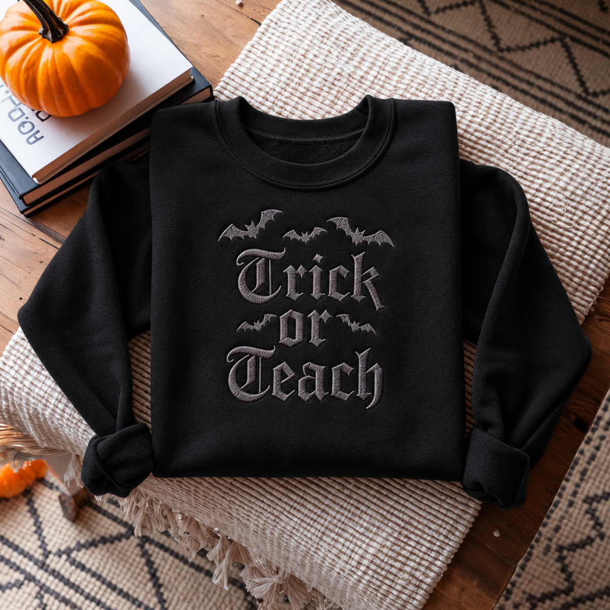 Trick Or Teach Embroidered Sweatshirt