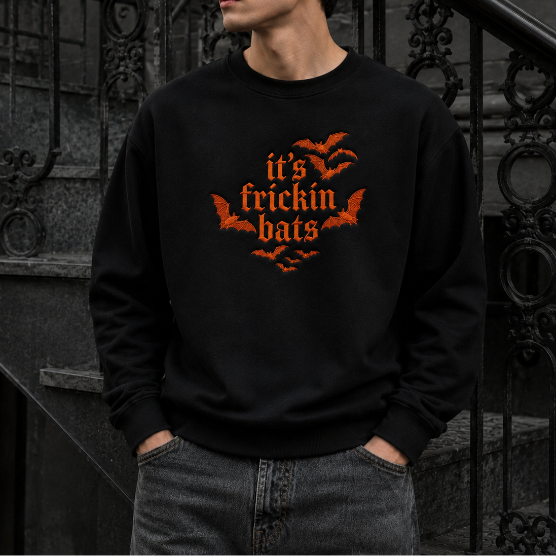 It's Frickin' Bat Embroidered Sweatshirt