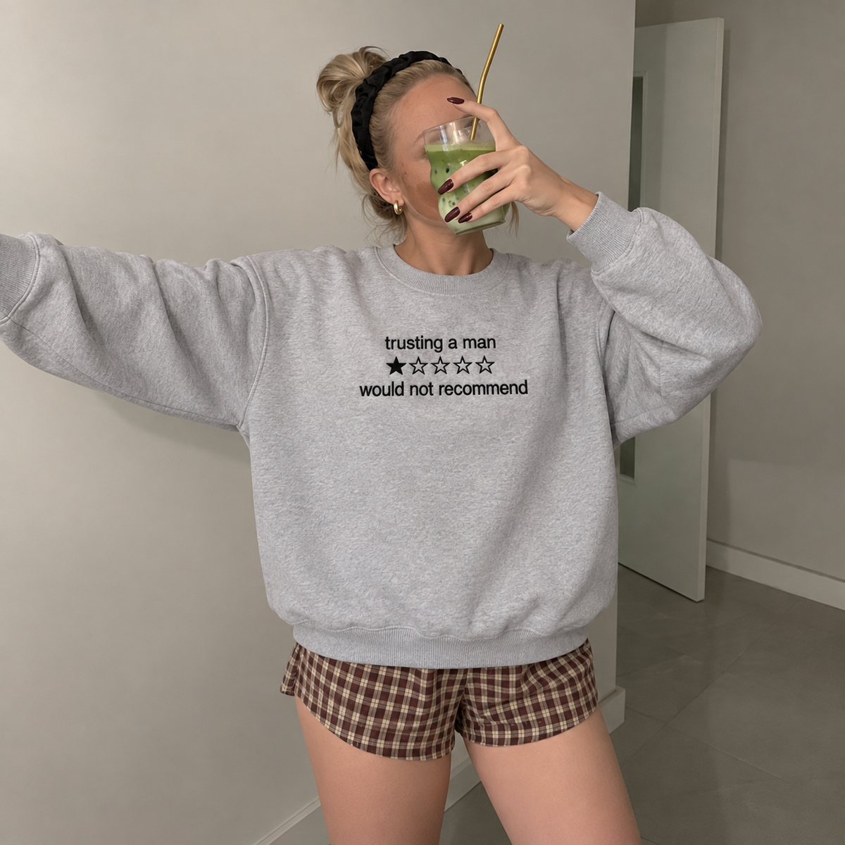 Trusting a Man Would Not Recommend Embroidered Sweatshirt