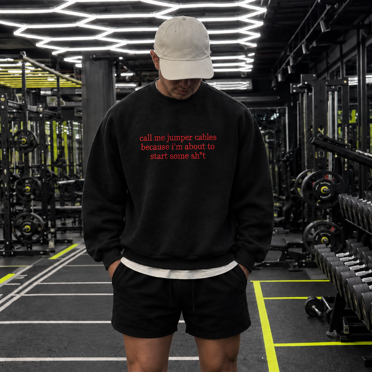 Call Me Jumper Cables Embroidered Sweatshirt