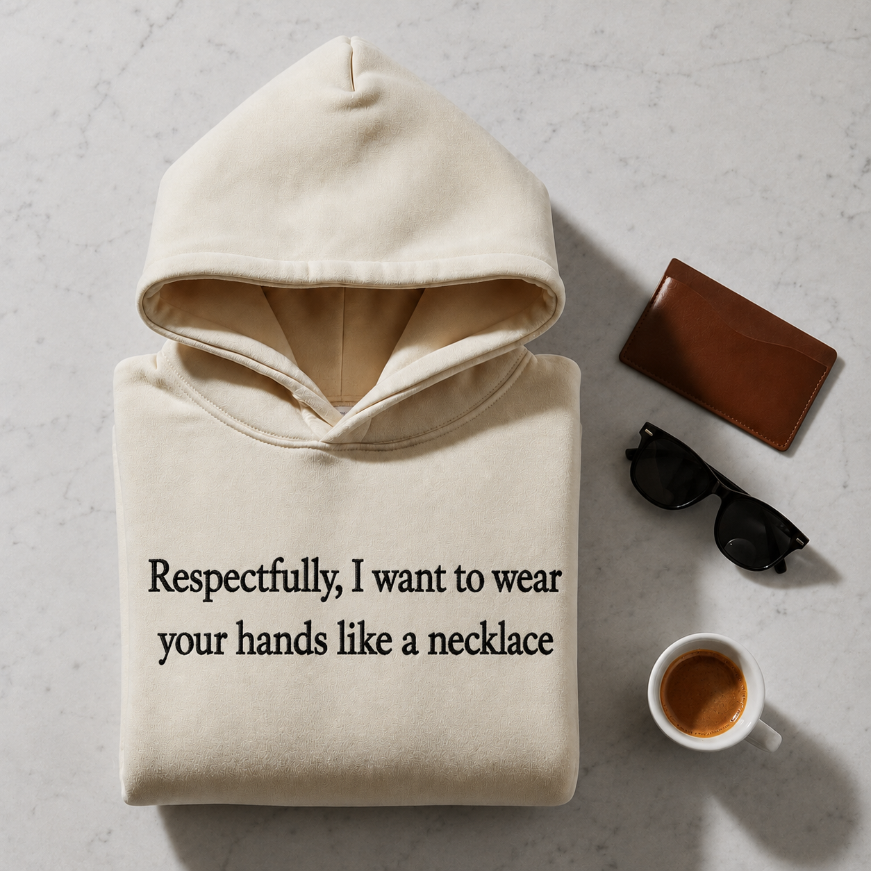 Wear Your Hands Like A Necklace Embroidered Hoodie