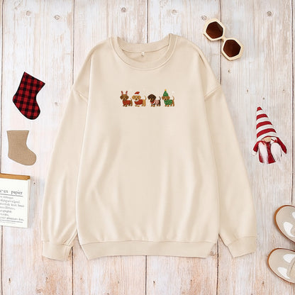 Christmas Dog Embroidered Sweatshirt
