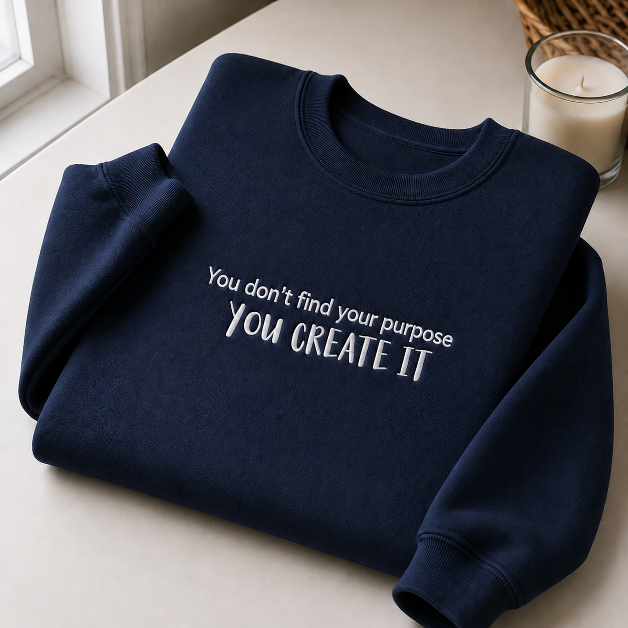 You Don't Find A Purpose You Create It Embroidered Sweatshirt