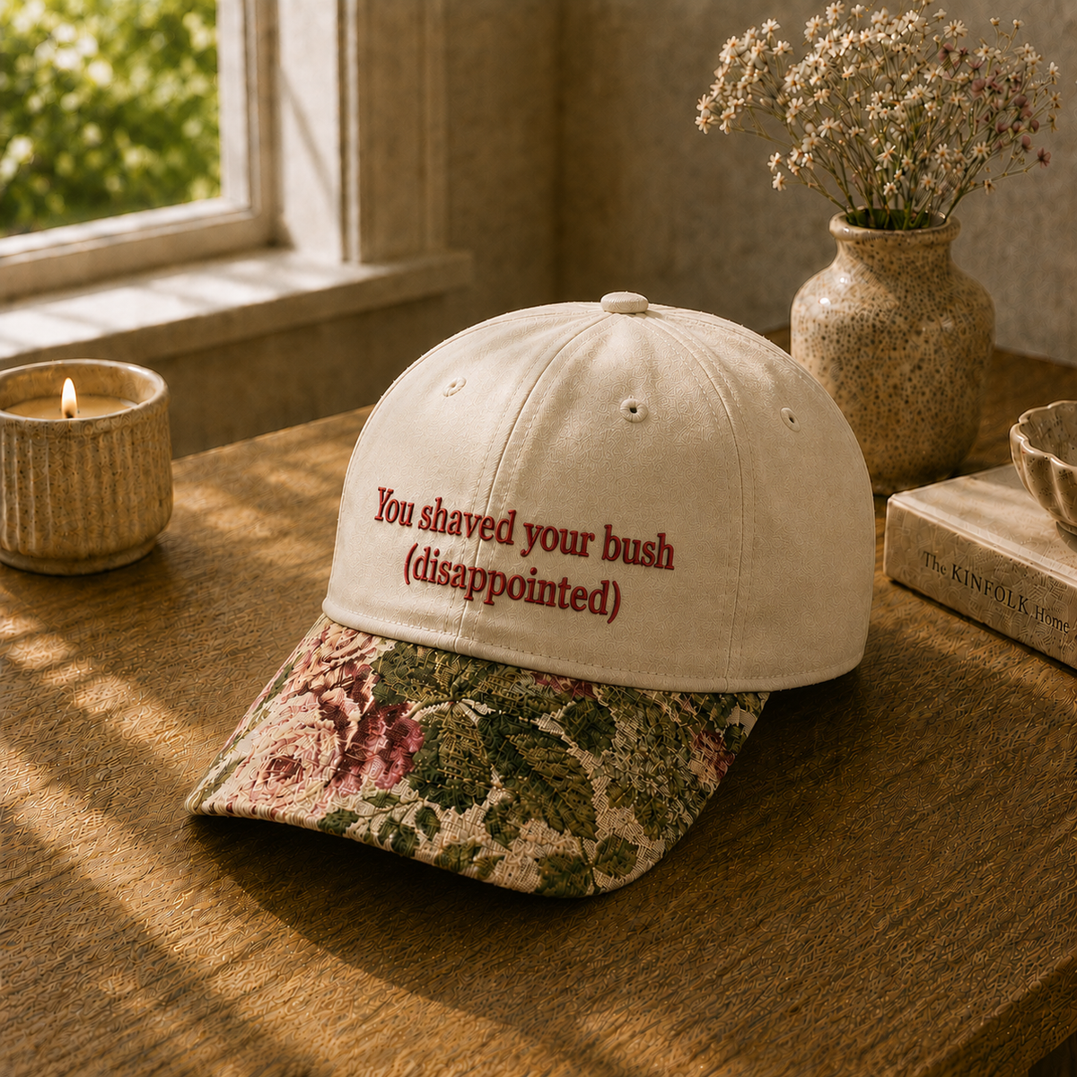 You Shaved Your Bush Disappointed Embroidered Floral Hat