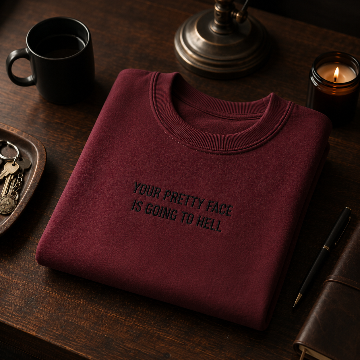 Your Pretty Face Is Going To Hell Embroidered Sweatshirt